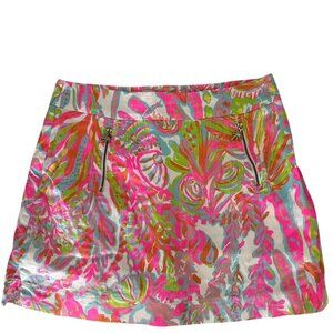 Lilly Pulitzer Skort Pink/Green/ Blue Floral Design US Size 4